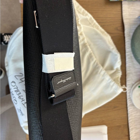 Salvatore Ferragamo Textured Black Messenger Bag